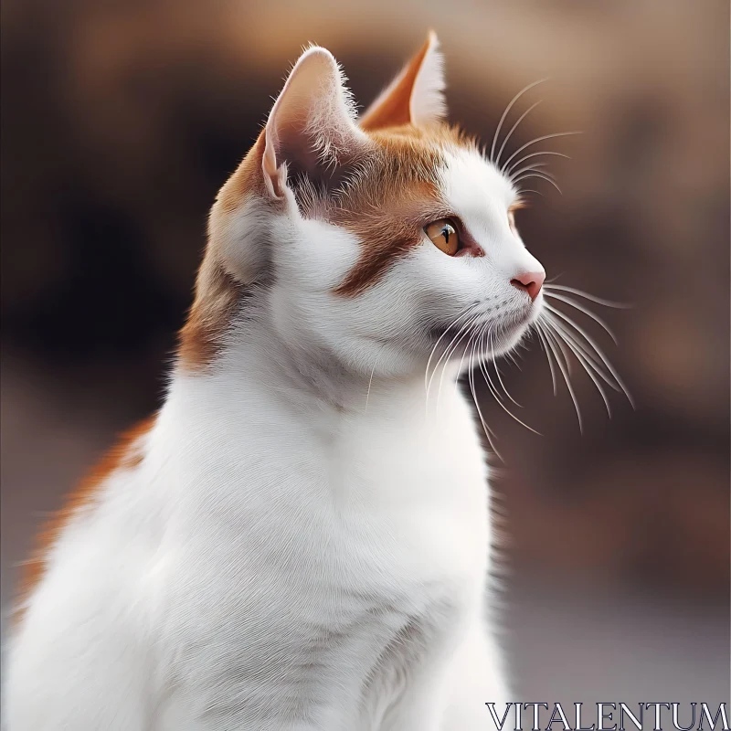 White and Orange Cat Portrait AI Image