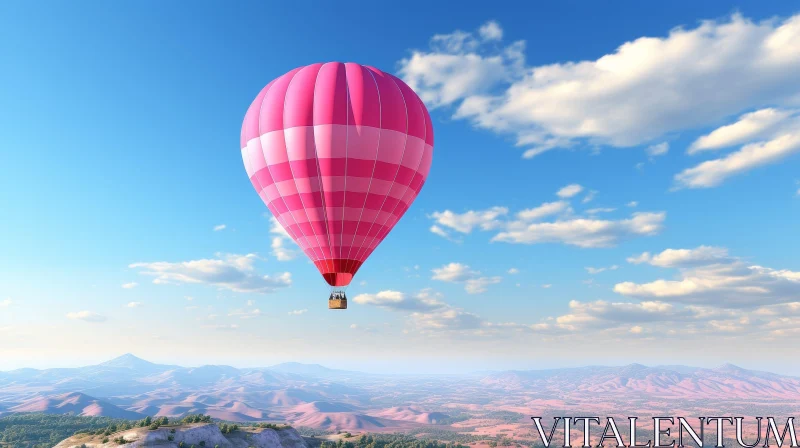 Hot Air Balloon Ride Over Majestic Mountains AI Image