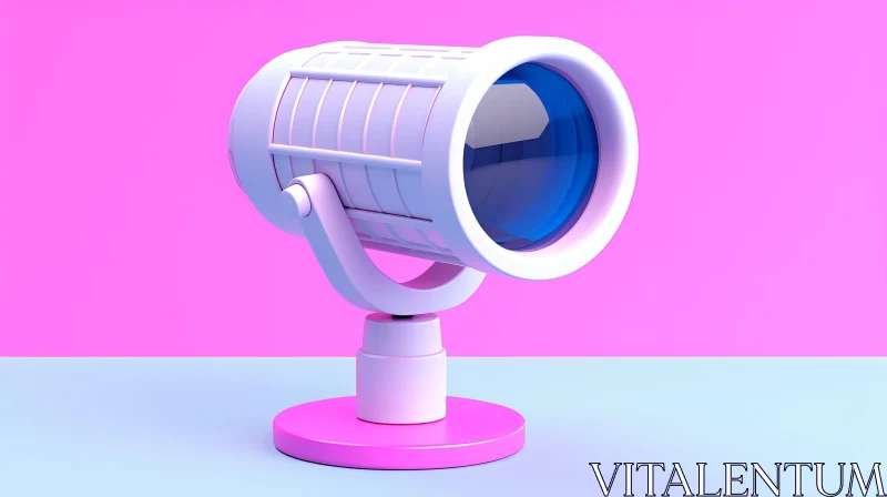 Retro Spotlight on Pink and Blue Background AI Image