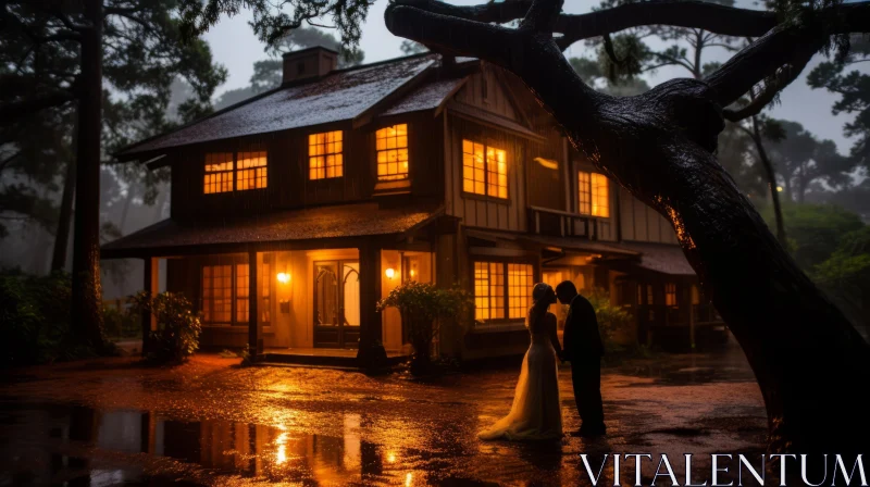 AI ART Wedding Couple in Japanese Inspired Night Scene