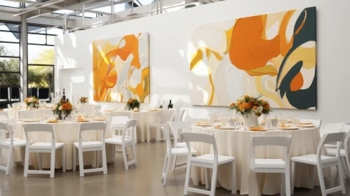 Wedding Reception in Modern Art Gallery