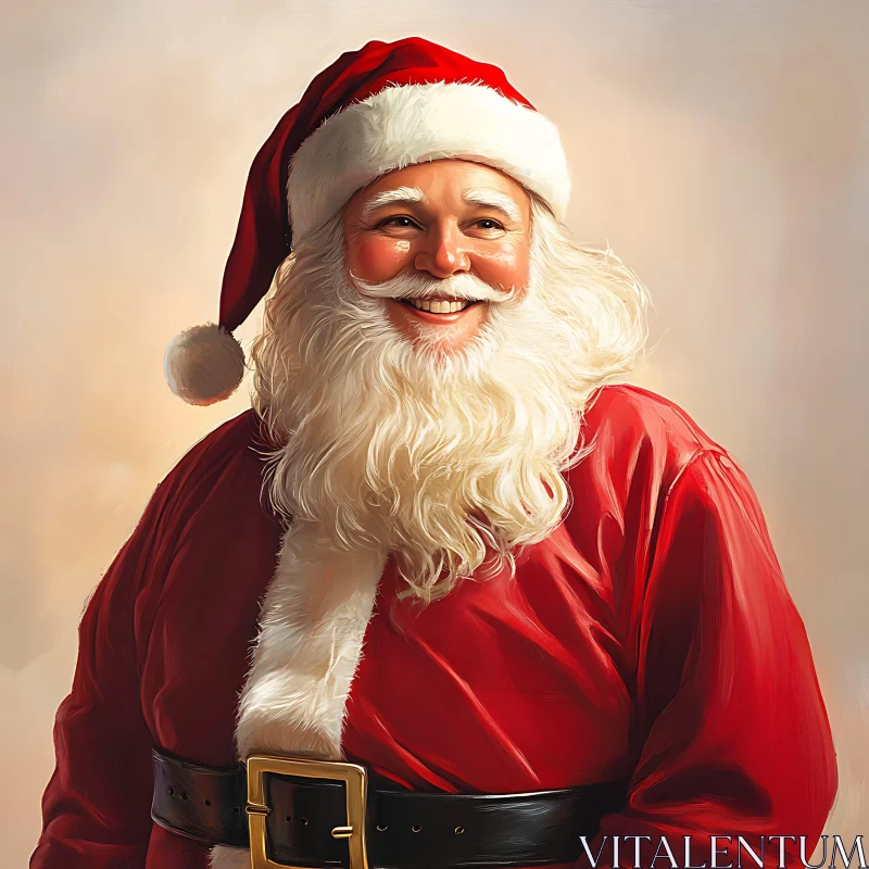 Smiling Santa Claus Portrait AI Image