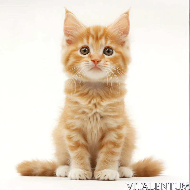 AI ART Charming Fluffy Orange Kitten