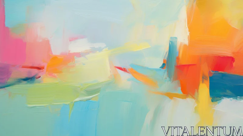 Colorful Abstract Painting with Expressive Brushstrokes AI Image