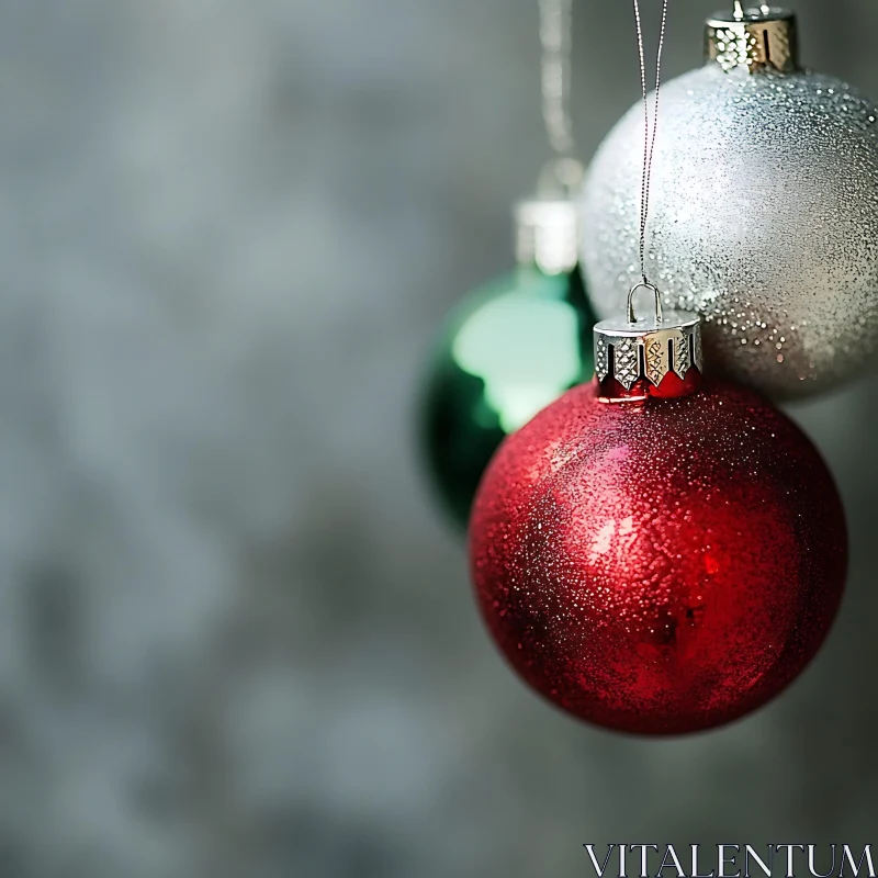 Elegant Hanging Christmas Baubles AI Image