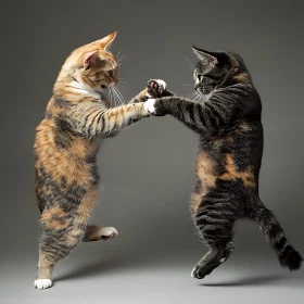 Dancing Cats in Playful Mood