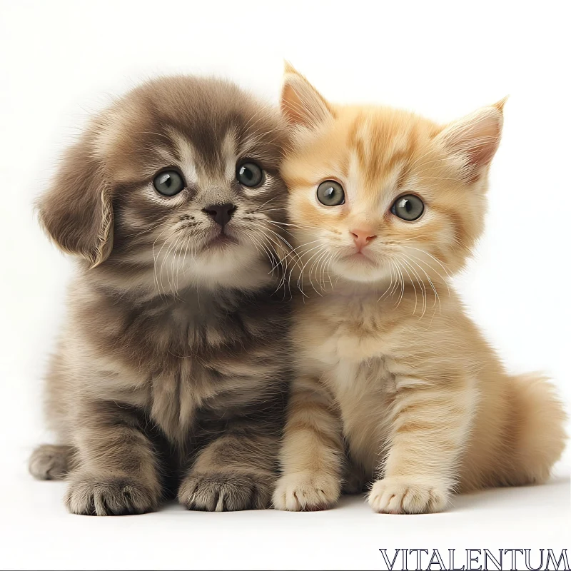 Heartwarming Photo of Two Cute Kittens AI Image