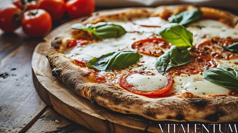 AI ART Delicious Pizza on Wooden Board | Food Photography