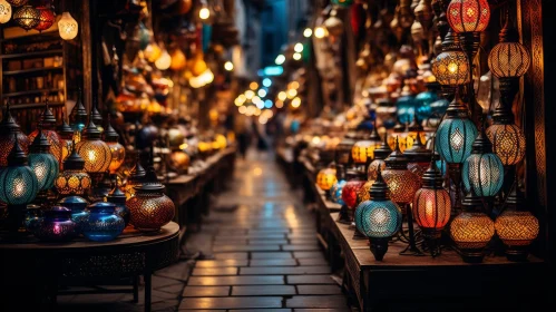 Enchanting Dark Alley with Colorful Lanterns | Street Decor