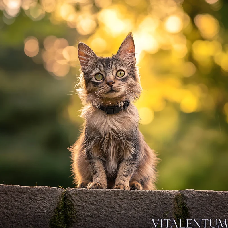 Serene Feline at Sunset AI Image