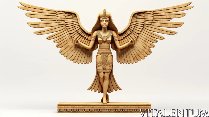 Egyptian Goddess Isis 3D Rendering Sculpture AI Image