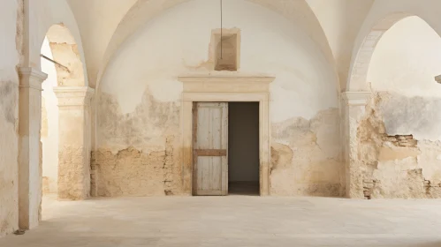 Rustic Stone Room with Arched Ceiling