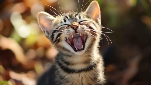 Joyful Laughing Kitten Photograph