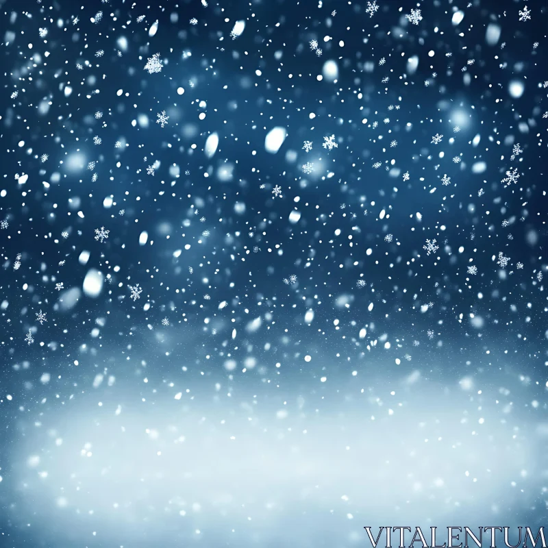 Tranquil Snowstorm Scene AI Image