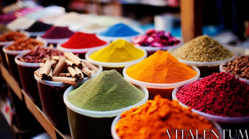 Colorful Spices in Bowls: Vibrant Indian Scenes AI Image