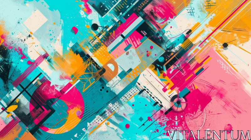 Vibrant Abstract Painting | Expressive Artwork AI Image