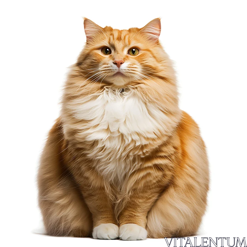 Fluffy Ginger Cat Portrait AI Image