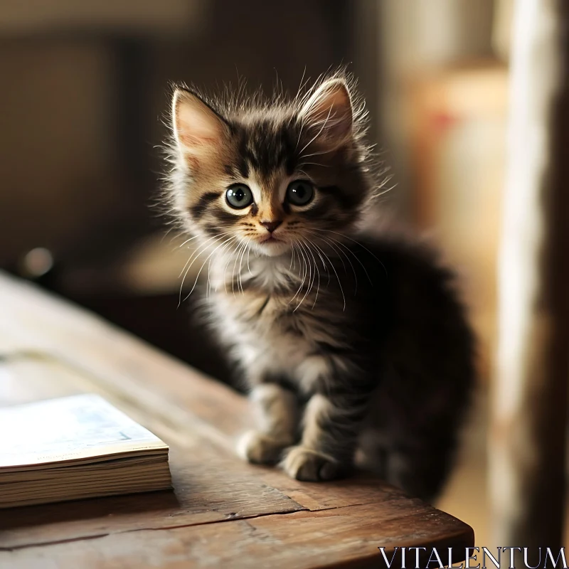 Charming Kitten with Big Eyes AI Image