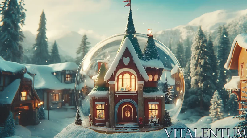 Winter Wonderland Miniature Scene AI Image