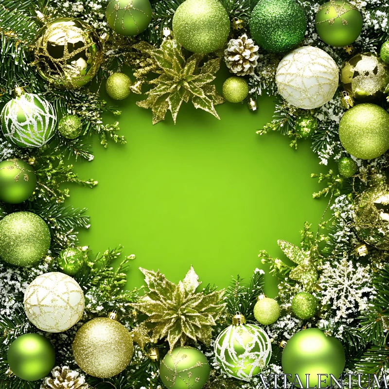 Green and Gold Holiday Decor AI Image