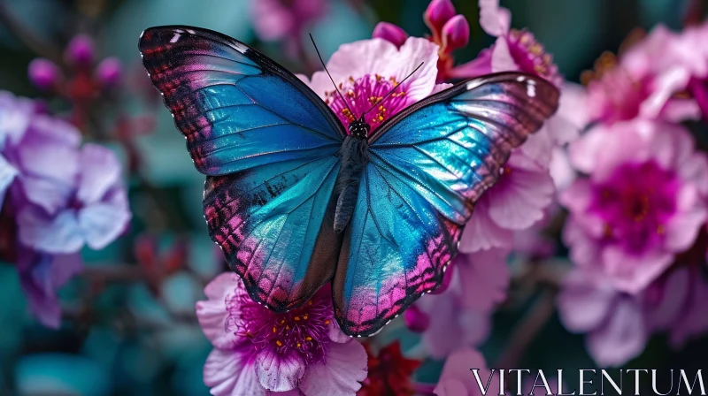 Closeup Butterfly on Delicate Flower - Nature Photograph AI Image