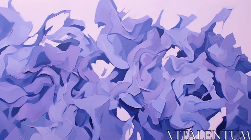 AI ART Lilac Brushstrokes Abstract Painting - Light and Shadow Artwork