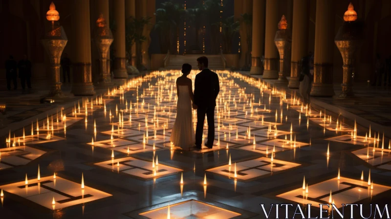 AI ART Romantic Wedding Scene Illuminated by Candles