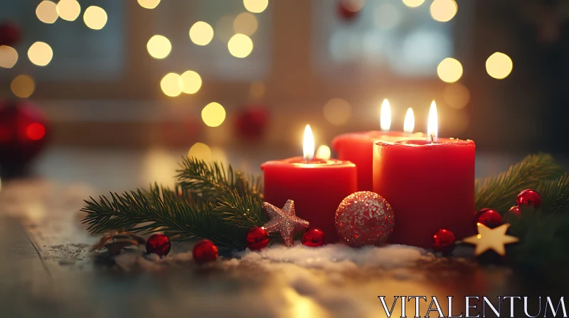 AI ART Festive Candlelit Christmas Decor