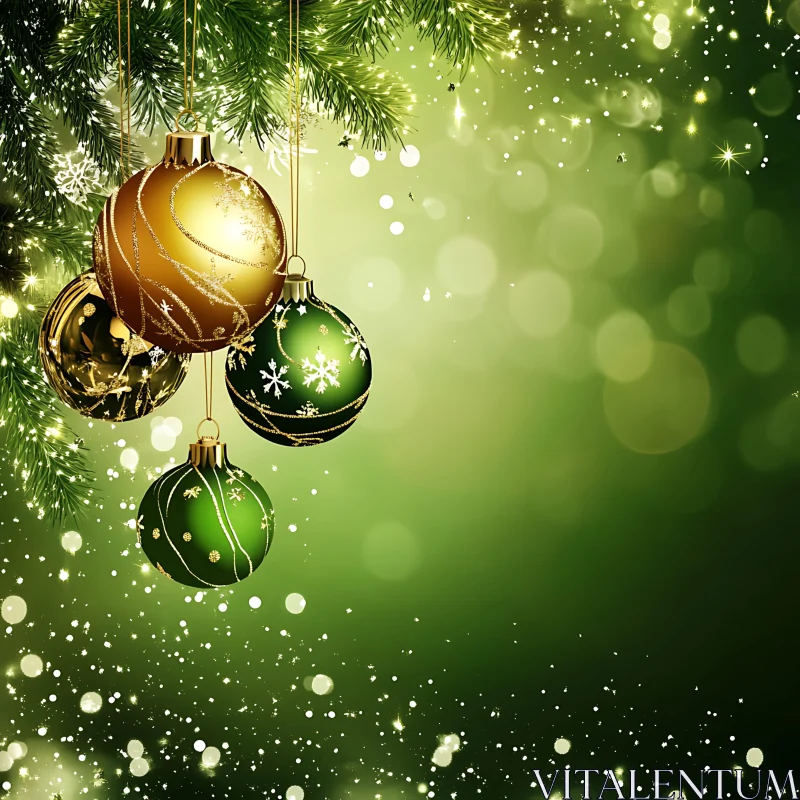 Festive Holiday Decor with Ornaments AI Image