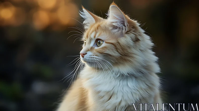 Detailed Cat Profile in Nature AI Image