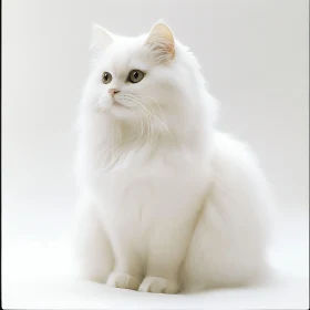 Elegant Fluffy White Cat