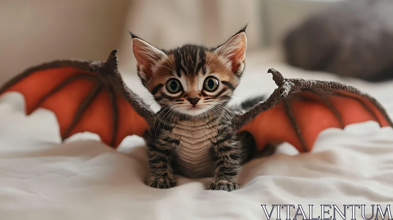 Whimsical Hybrid Creature - Kitten and Dragon Mix AI Image