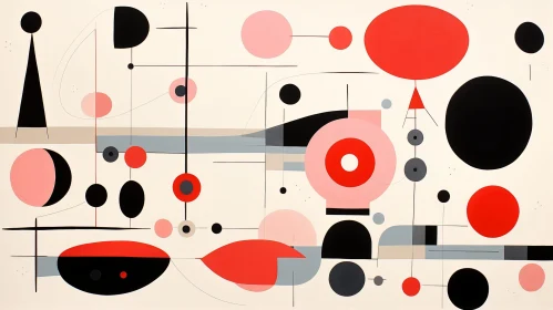 Geometric Abstract Painting with Shapes and Harmony