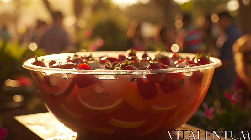 Refreshing Fruit Punch at a Summer Party | Vibrant Image AI Image