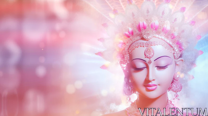 Serene Hindu Goddess in Traditional Attire AI Image
