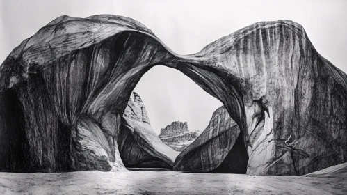 Black and White Desert Rock Arch