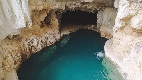 Tranquil Cave Pool with Clear Water