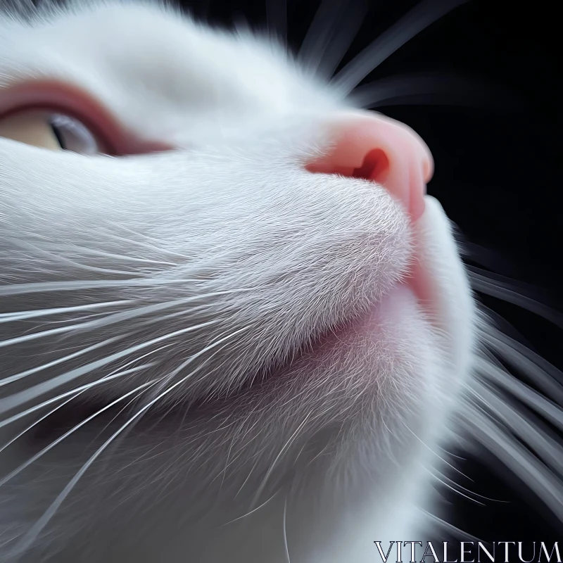 Detailed View of Cat's Nose and Whiskers AI Image