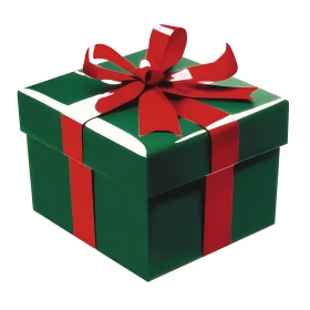 Stylish Green and Red Present Box