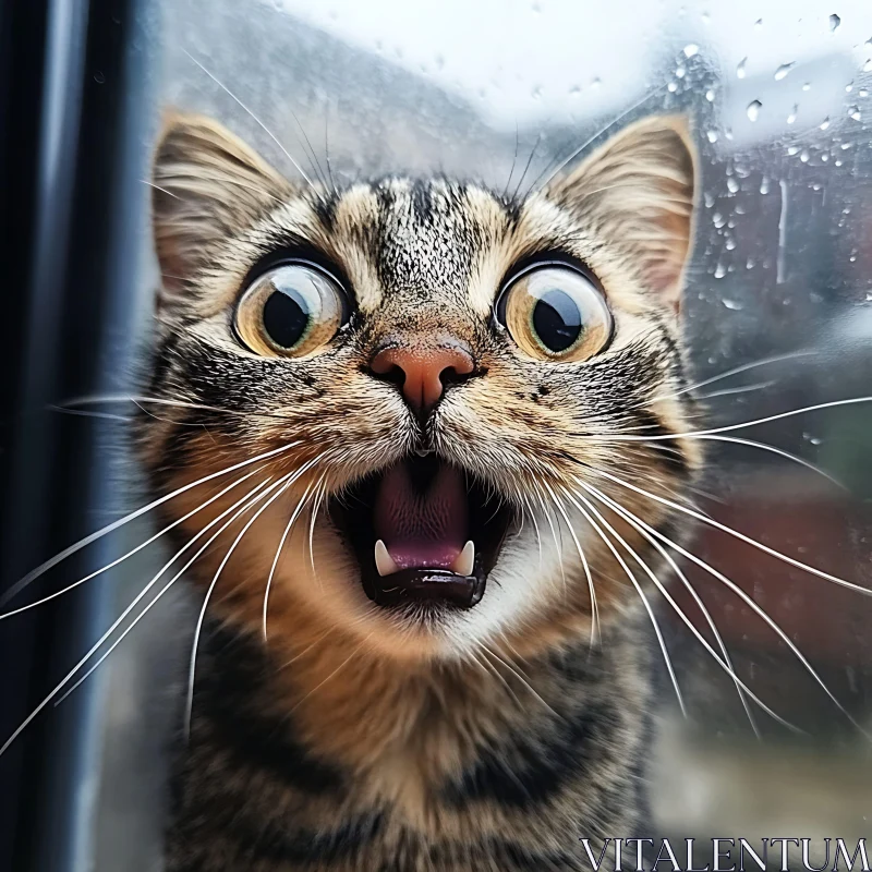 Adorable Surprised Cat Image AI Image