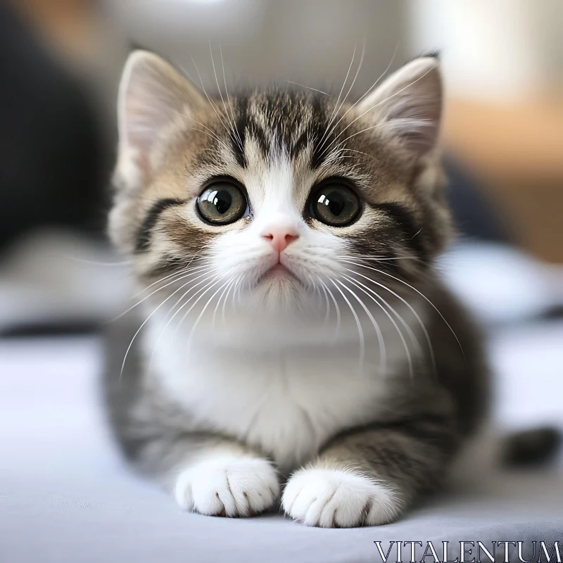 Cute Fluffy Kitten - Heartwarming Close-Up AI Image