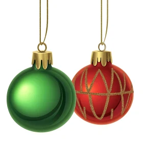 Festive Red and Green Baubles for Christmas