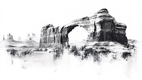 Desert Rock Arch Illustration