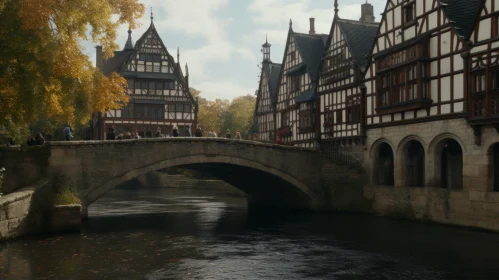 Bridges and Houses on a River in Germany: An Unreal Engine 5 Masterpiece