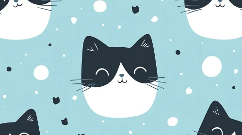 Playful Cat Face Illustration