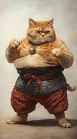 Feline Martial Artist Ready for Battle