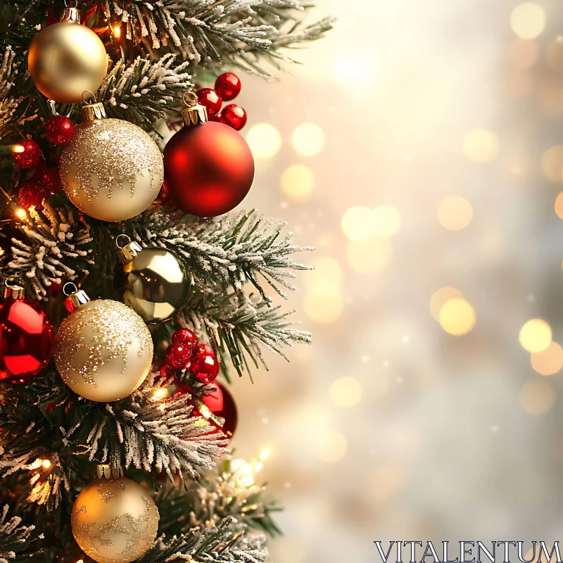 Festive Christmas Tree Decorations AI Image