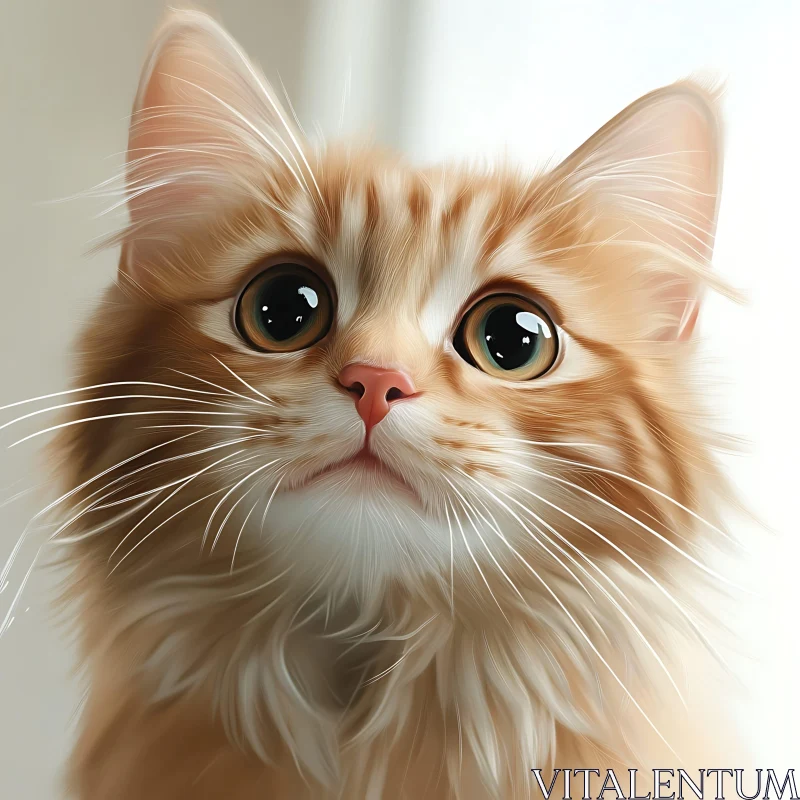 Adorable Ginger Kitten Close-Up AI Image