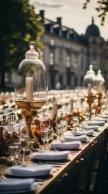 Baroque-Inspired Outdoor Table Setting in Gold and Amber