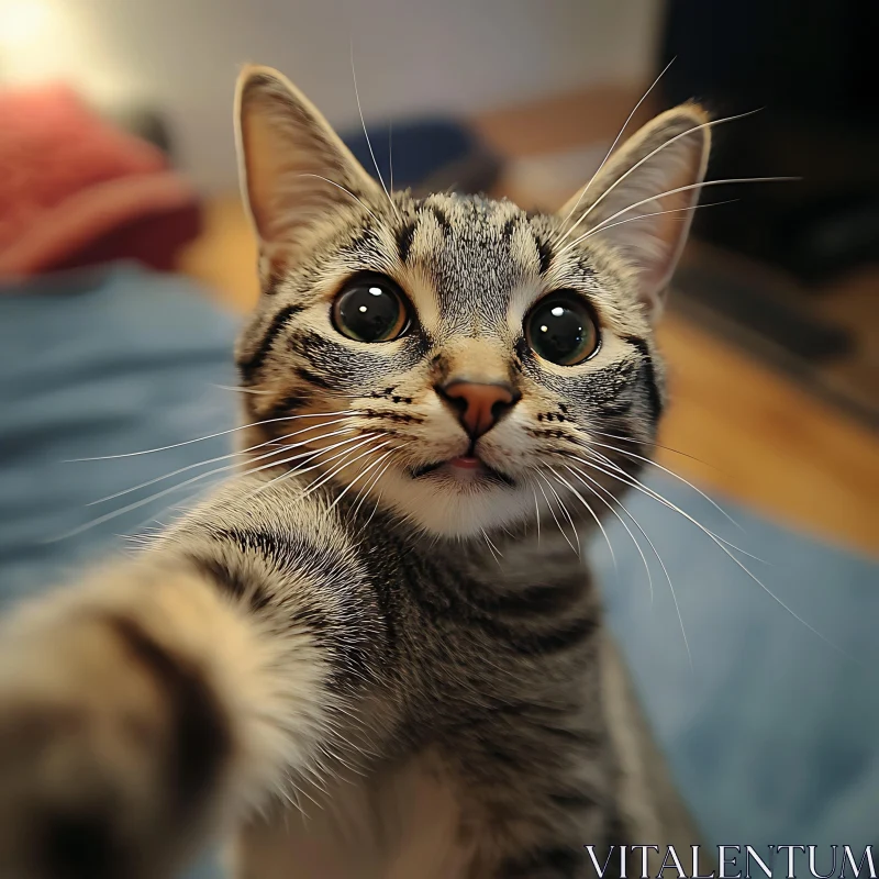 Cute Kitten with Outstretched Paw AI Image